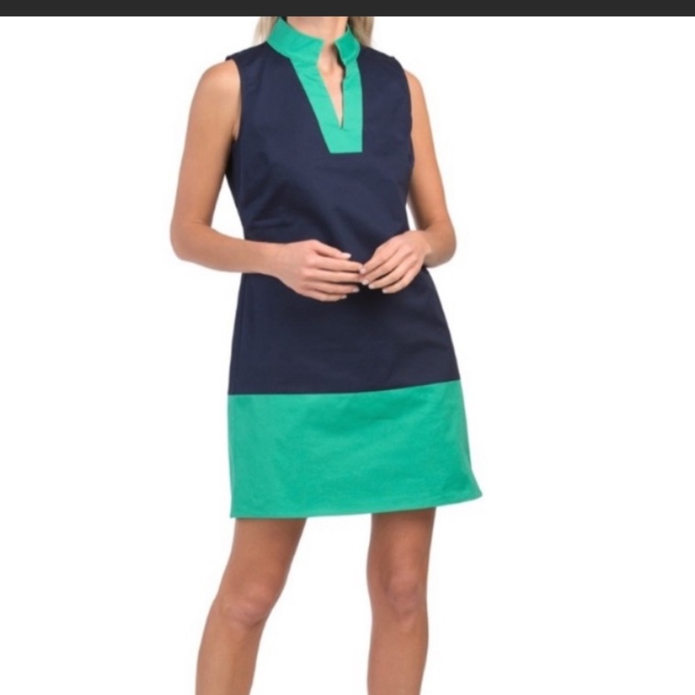 Sail to Sable blue & green tunic dress